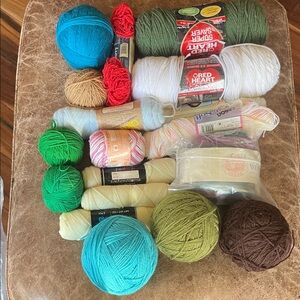 Yarn- Variety Of Brands And Types. Large Miscellaneous Lot Of Yarns. 3 Pounds.